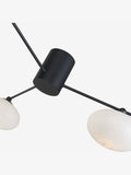 Dar Lighting Black Jasper flush ceiling light matt black opal glass - British product