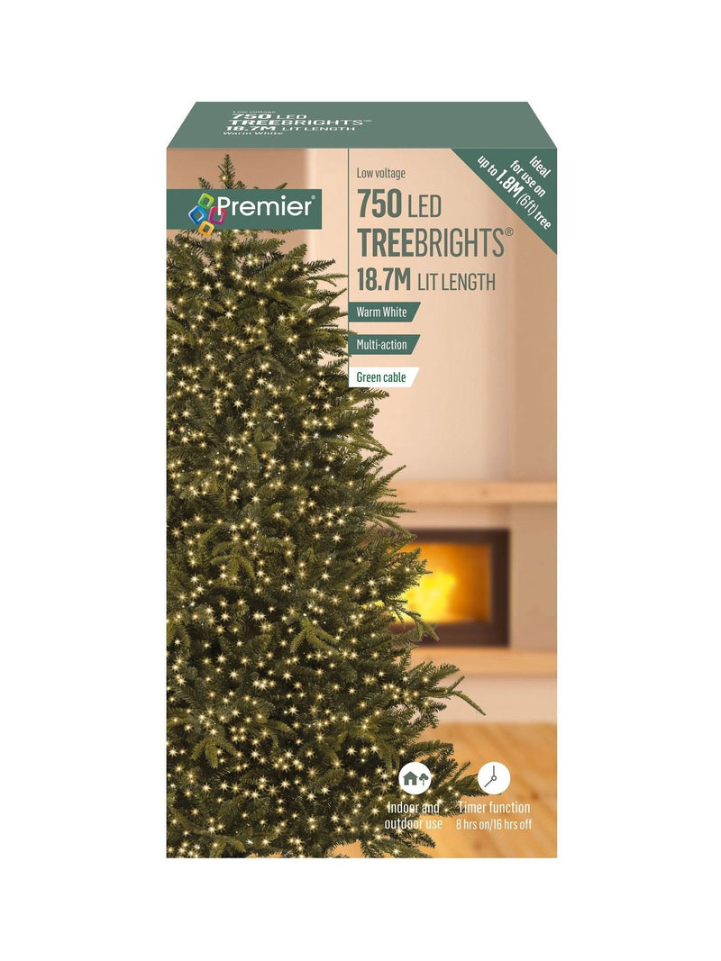 Premier Decorations Tree Brights Christmas lights 18.7m 750 warm white LEDs (British brand)