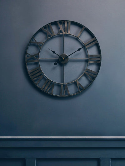 Next Fifty Five South Black Genova Metal Wall Clock 60cm- Buy online at McGrocer