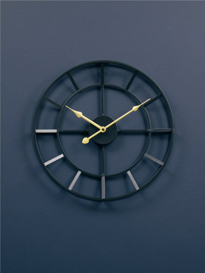 Next Fifty Five South Black Kent Oversized Wall Clock 40cm- Buy online at McGrocer