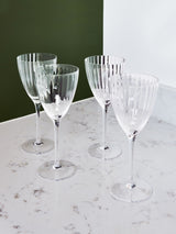 Ensemble de 4 verres à vin cannelés transparents Jasper Conran London