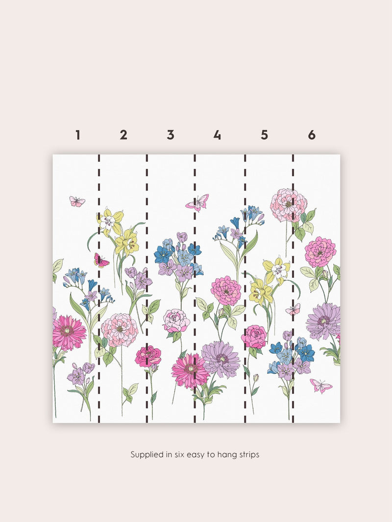Laura Ashley Multi Gilly 3M wall mural, imported from the UK