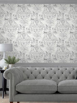 Next Laura Ashley Tregaron Silver Damask Wallpaper 10m- Buy online at McGrocer