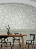 Laura Ashley sage green Rye wallpaper 10m roll (British brand)