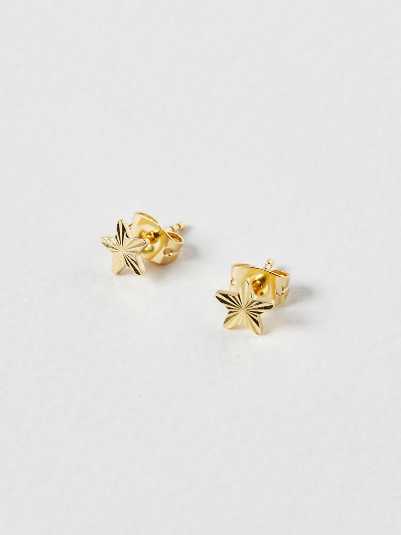 Oliver Bonas gold plated star stud earrings, imported from the UK