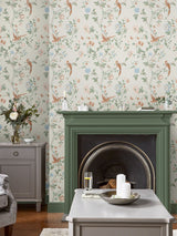 Next Laura Ashley Sage Apricot Summer Palace Wallpaper Sample A4- Buy online at McGrocer