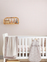 Next Laura Ashley Pale Amethyst Purple Gingham Wallpaper Sample A4- Buy online at McGrocer