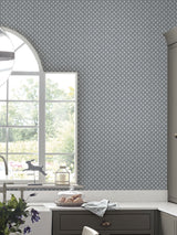 Next Laura Ashley Slate Grey Trefoil A4 Wallpaper Sample- Buy online at McGrocer
