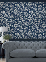 Next Laura Ashley Midnight Seaspray Blue Rye A4 Wallpaper Sample- Buy online at McGrocer