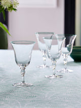 Next Nina Campbell Meadow Wine Glasses Clear with Green Rim Set of 4- Buy online at McGrocer