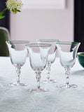 Nina Campbell Meadow wine glasses clear with green rim set of 4, imported from the UK