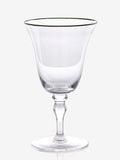 Nina Campbell Meadow wine glasses clear with green rim set of 4, imported from the UK