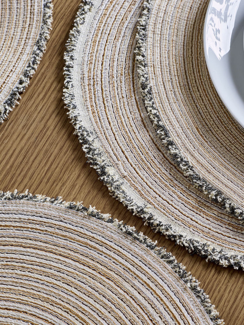Set of four natural fringe placemats 38cm (British brand)