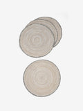 Set of four natural fringe placemats 38cm (British brand)