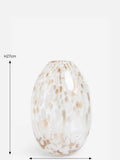 White and gold confetti glass vase medium (British brand)