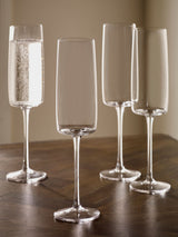 Next Set of 4 Clear Angular Champagne Flutes- Buy online at McGrocer
