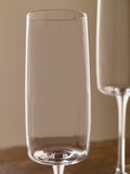 Clear Angular Champagne Flutes Set of 4 24cm (British brand)