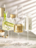 Clear Angular Champagne Flutes Set of 4 24cm (British brand)