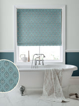 Next Laura Ashley Blue Gower 100% Cotton Made to Measure Roman Blinds- Buy online at McGrocer