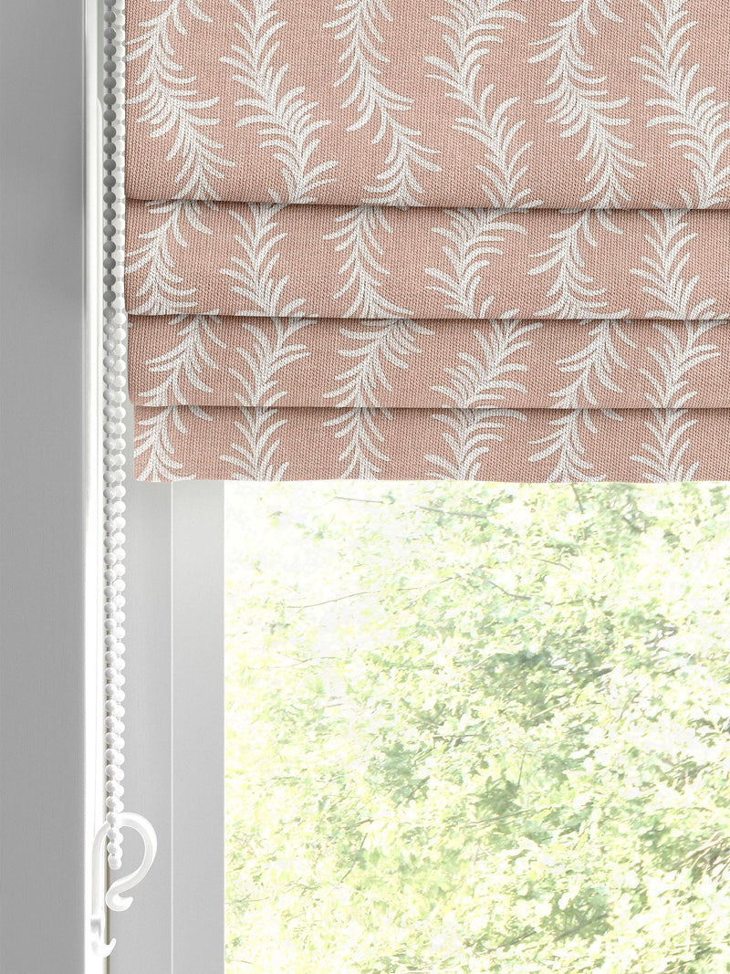 Laura Ashley pink roman blind trailing leaf design, imported from the UK