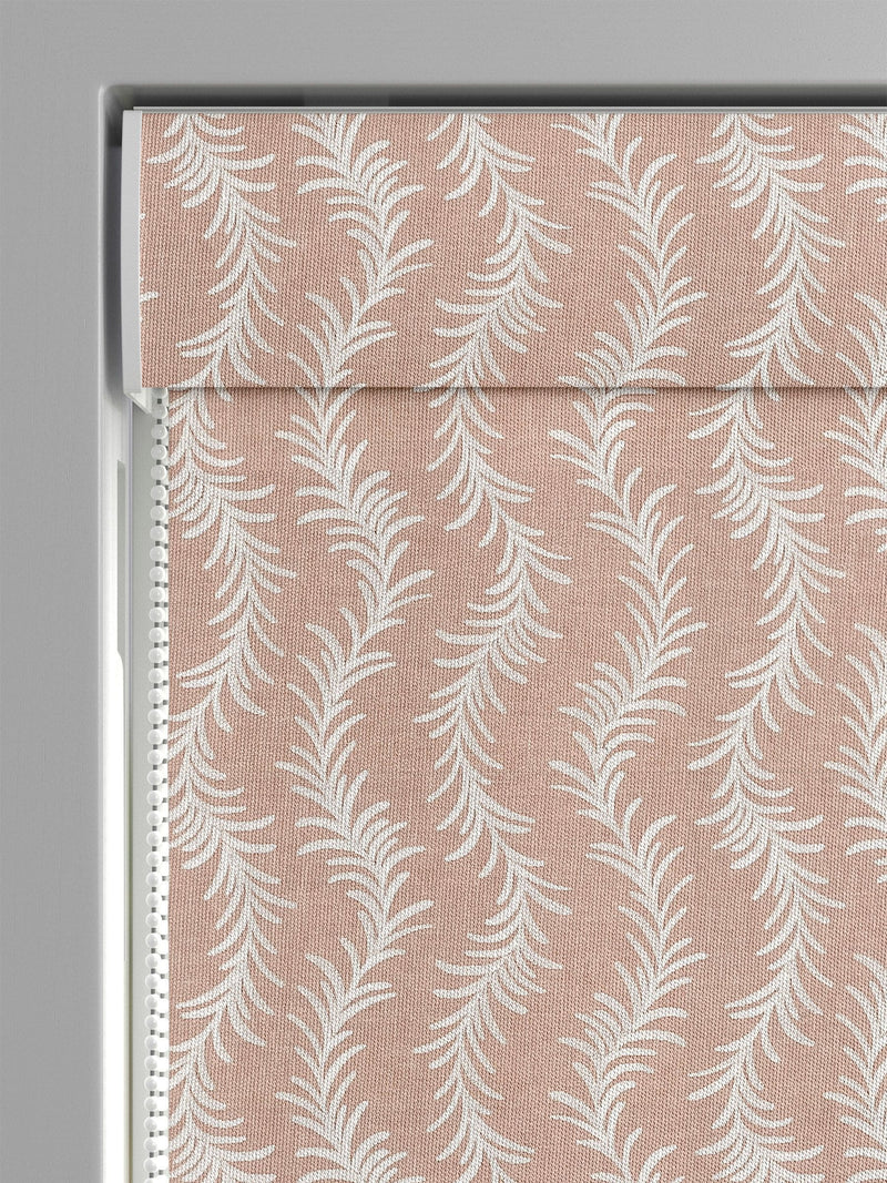 Laura Ashley pink roman blind trailing leaf design, imported from the UK