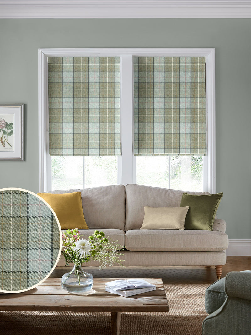 Laura Ashley green Alfriston roman blinds - British product