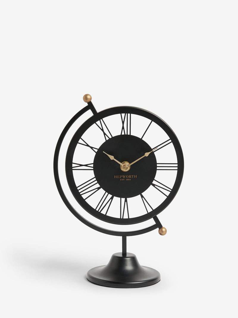 Black globe mantel clock - British product