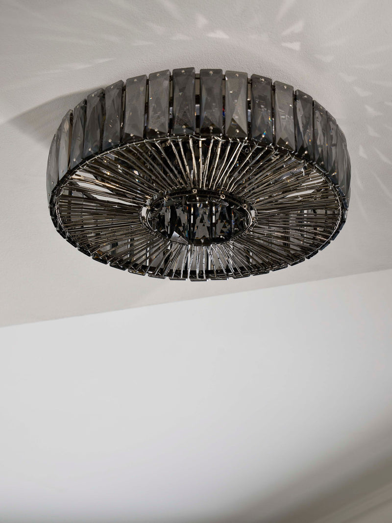 Aria flush ceiling light Smoke Grey small, imported from the UK