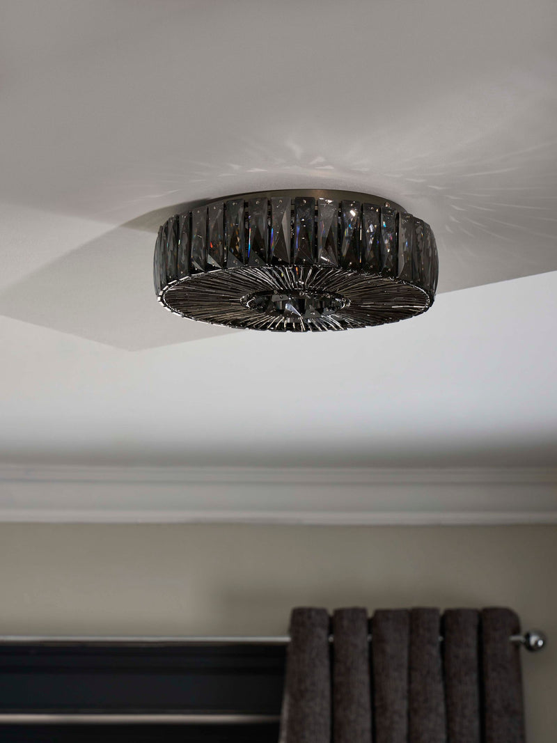 Aria flush ceiling light Smoke Grey small, imported from the UK