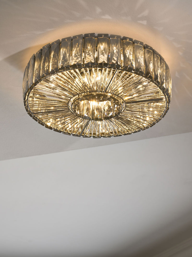 Aria flush ceiling light Smoke Grey small, imported from the UK