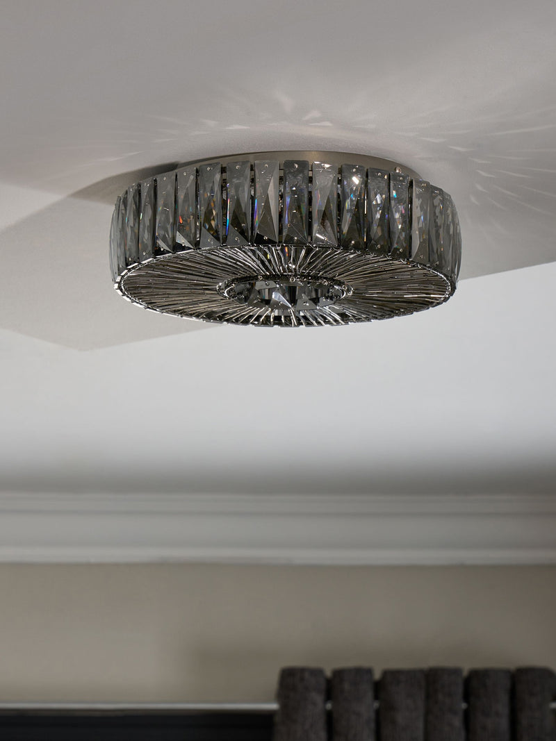 Aria flush ceiling light Smoke Grey small, imported from the UK