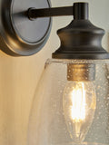 Brompton pewter grey wall light with bubble glass shade, UK version