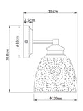 Brompton pewter grey wall light with bubble glass shade, UK version