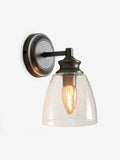 Brompton pewter grey wall light with bubble glass shade, UK version