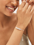 Silver tone sparkle popcorn beaded pulley bracelet (British brand)