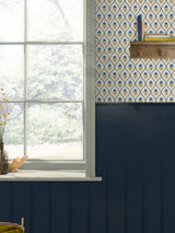 Next Joules Gold Trellis Floral Wallpaper Sample- Buy online at McGrocer