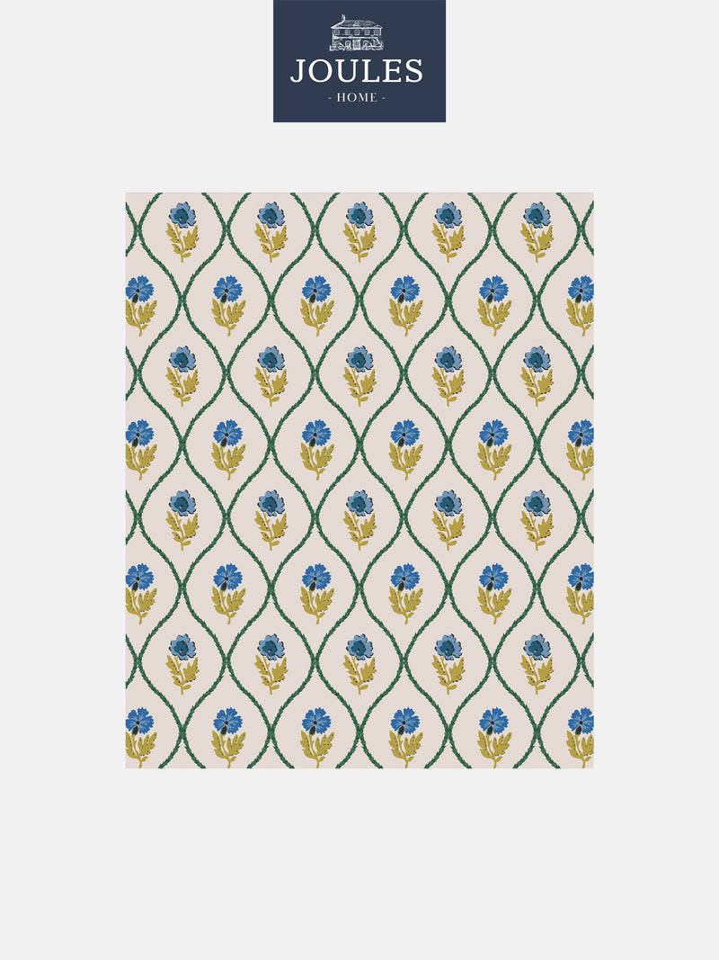 Joules Gold Trellis Floral wallpaper sample - British product