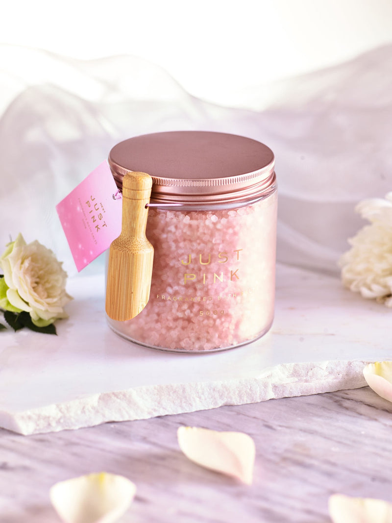 Just Pink fragranced bath salts 500g, UK version