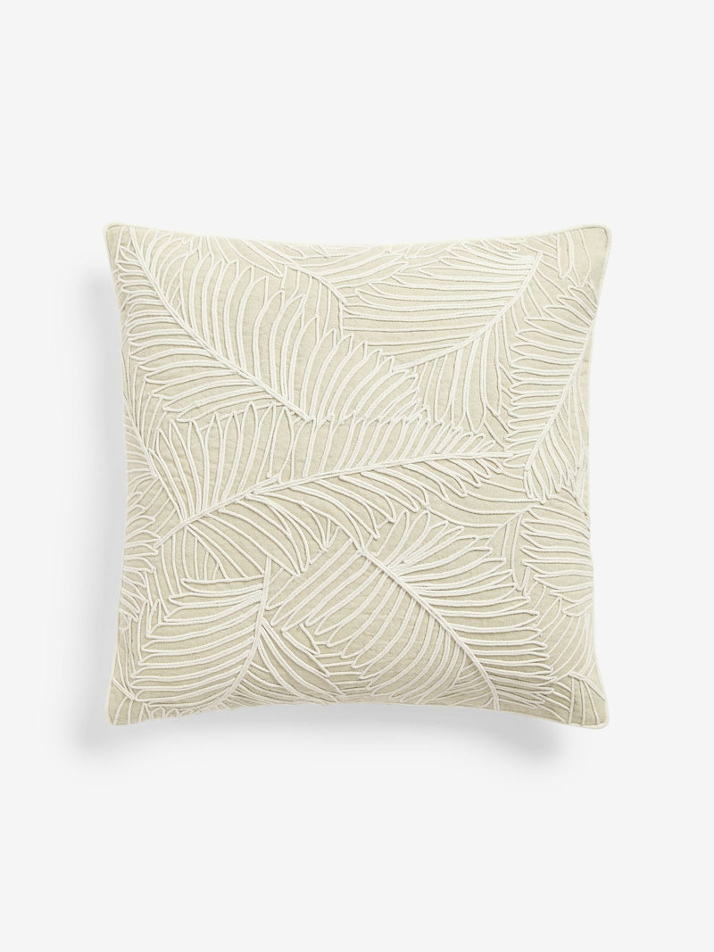 Nina Campbell cushion natural tree fern corded leaves (British brand)