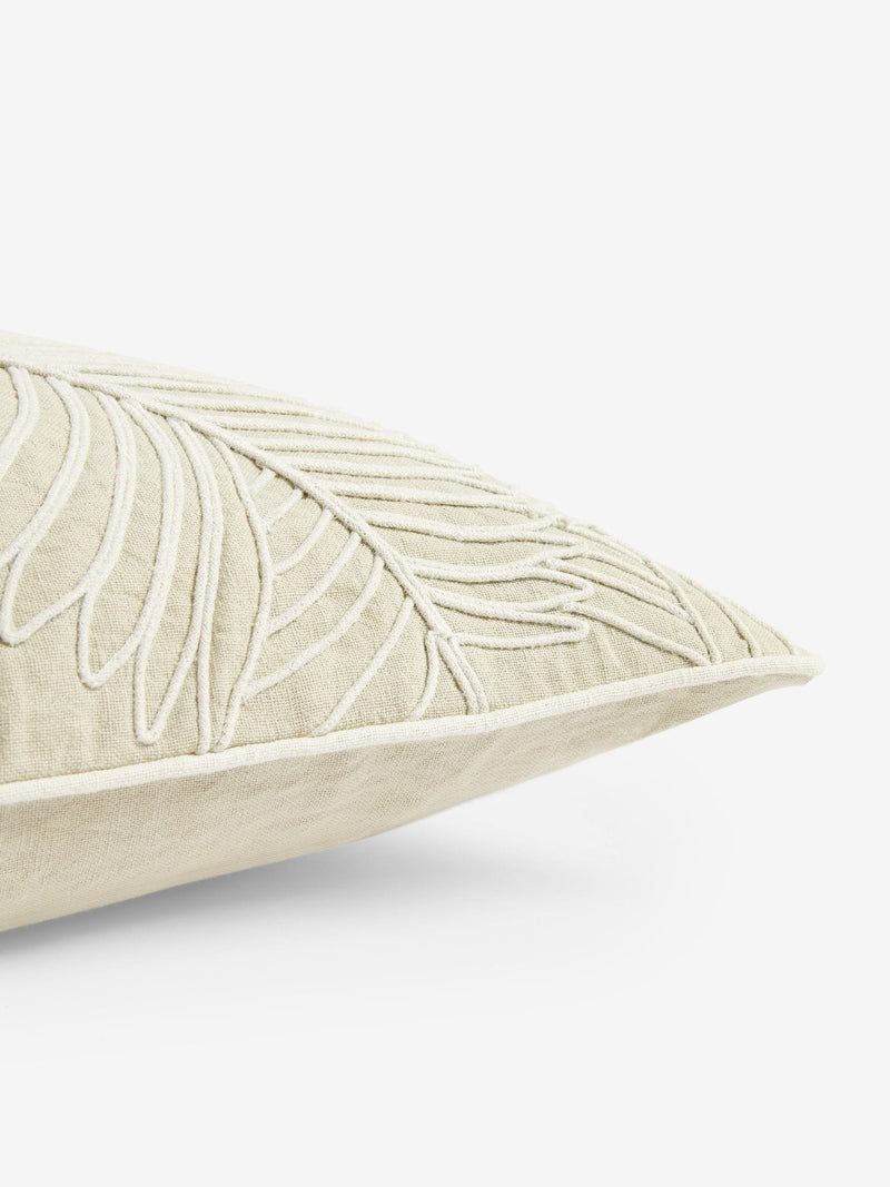 Nina Campbell cushion natural tree fern corded leaves (British brand)