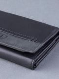 Lakeland Leather Black Stitch tri-fold wallet - British product