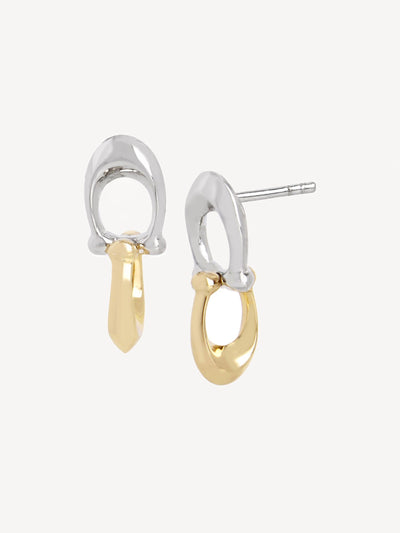 Next COACH Gold Tone Signature C Double Drop Stud Earrings- Buy online at McGrocer