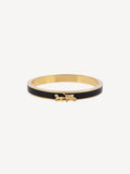 COACH black enamel bangle bracelet with horse carriage motif - British product