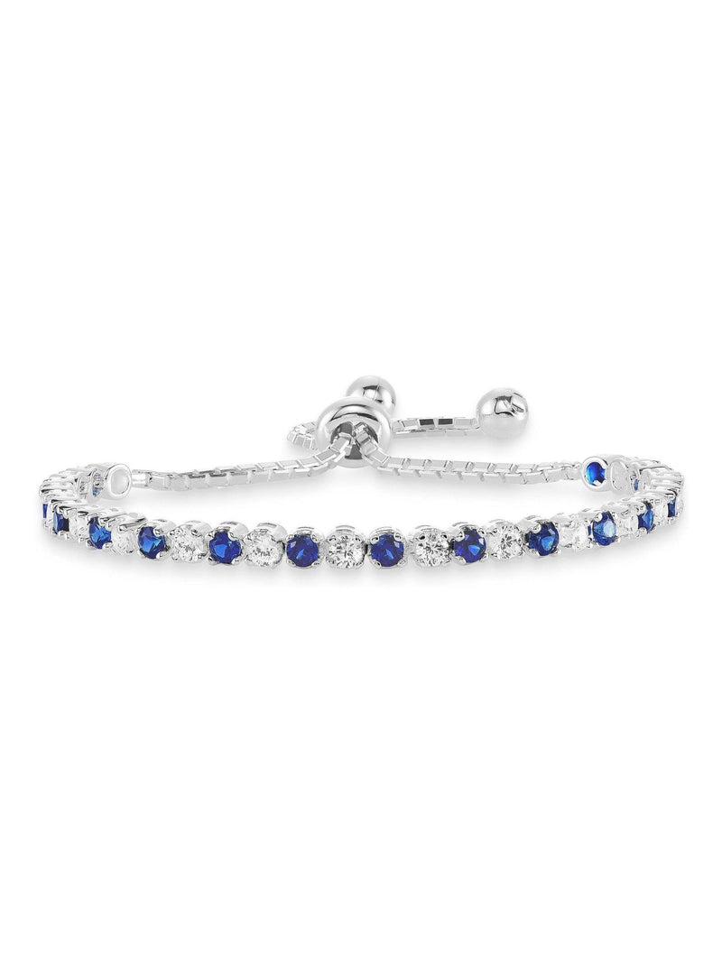 Beaverbrooks synthetic sapphire and cubic zirconia sterling silver bracelet - British product