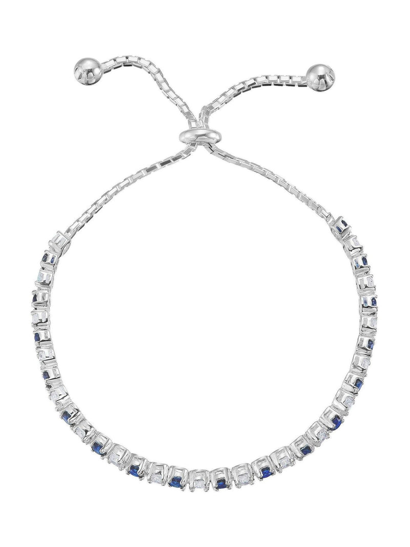 Beaverbrooks synthetic sapphire and cubic zirconia sterling silver bracelet - British product