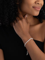 Next Beaverbrooks Sterling Silver Cubic Zirconia Tennis Slider Bracelet- Buy online at McGrocer