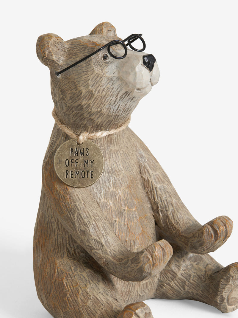 Bertie Bear natural remote control holder 14.5x11x9.5cm, imported from the UK