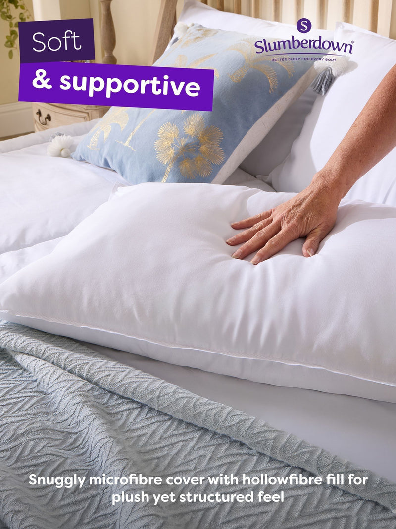 Slumberdown Medium and Firm White Pillows Set of 2 (British brand)