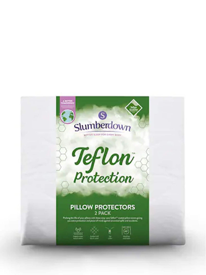 Slumberdown waterproof Teflon pillow protectors 2 pack - British product