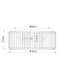 Natural Anders flush ceiling light with wooden slats (British brand)